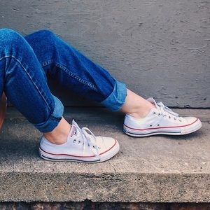 Size 7 Converse All Star White Low Top Converse